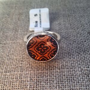 Engraved Matthew 5:8 Silver Metal Bob Siemon Ring Size 5